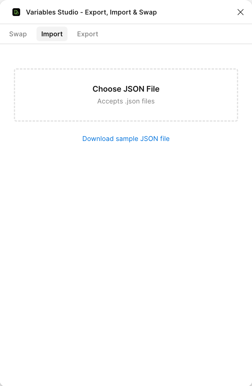 Upload JSON file interface